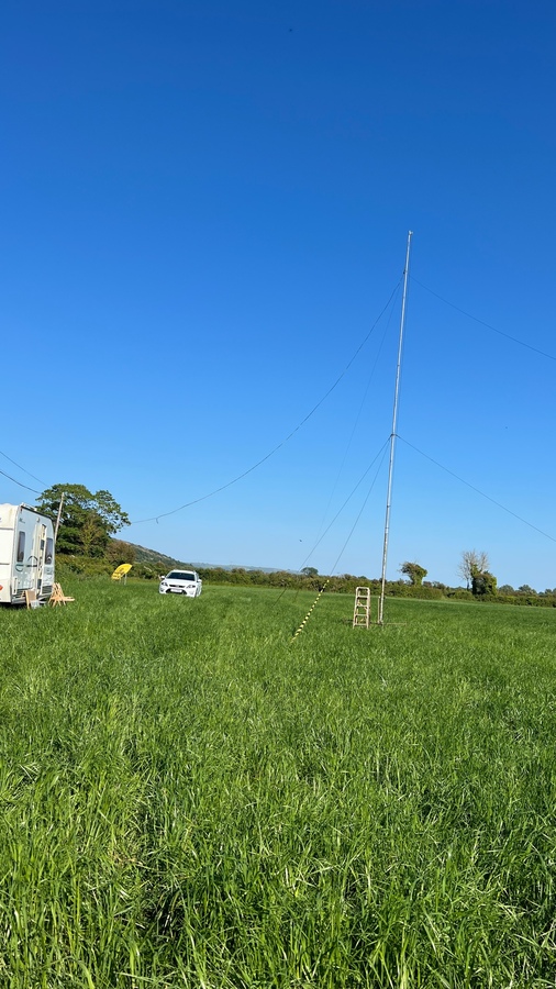 The Antenna mast and Caravan